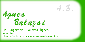 agnes balazsi business card